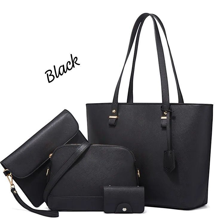 4 Piece Handbag Black